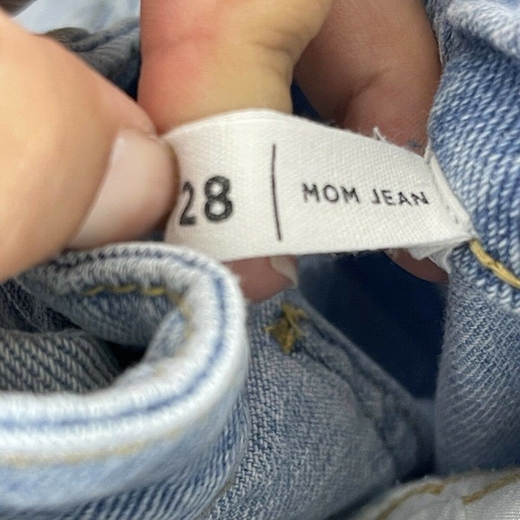 Pacsun Mom Jean Raw Hem Two Tone Denim Light Wash Women's 28 100% Cotton - Picture 7 of 8